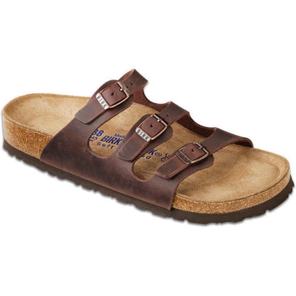 Birkenstock Florida Habana Oiled Leather Soft Footbed Sandals 37 R